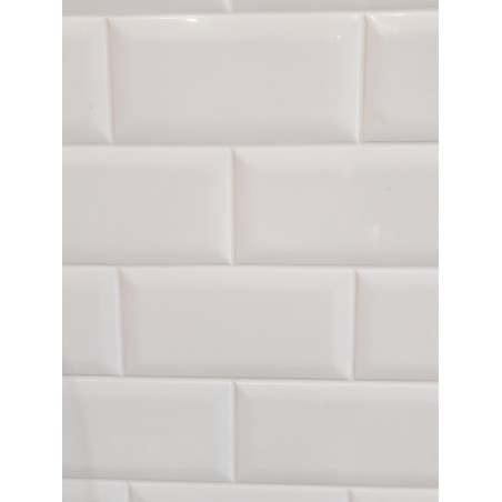 Panneau RELIEF vertical Carrelage Métro Blanc 2000x1000x63mm, 1pc/carton 